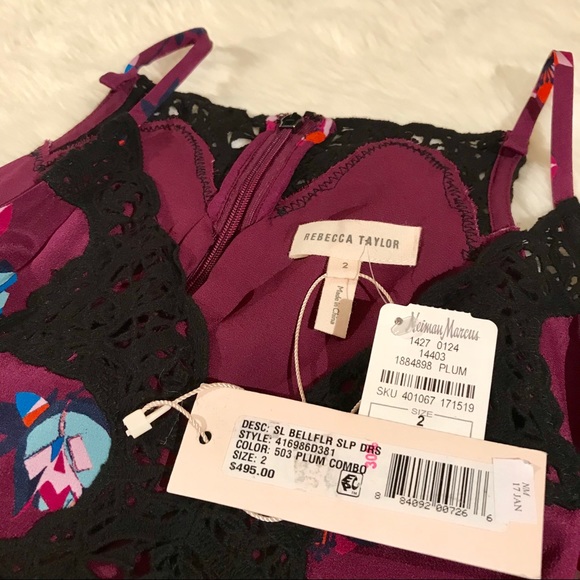 NWT Rebecca Taylor Silk Bellflower Slip Dress - Picture 6 of 8